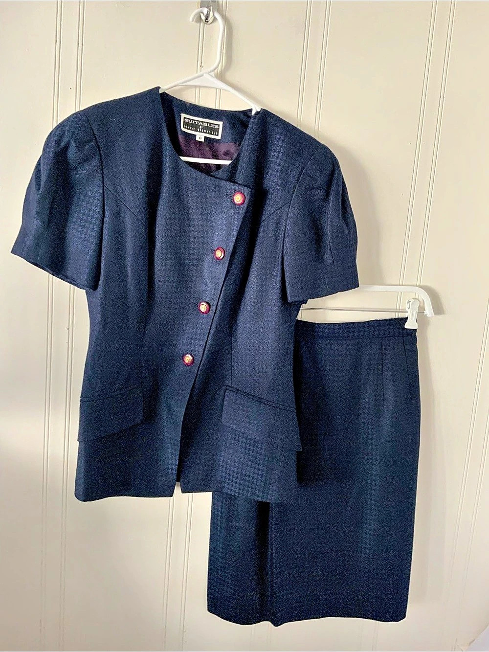 Suitables by Donna Brown Women's Blue Skirt Set Size 6 Like New